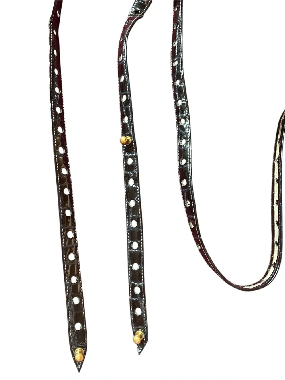 3.1 Philip Lim ID belt navy blue black Studded patent Leather Waist